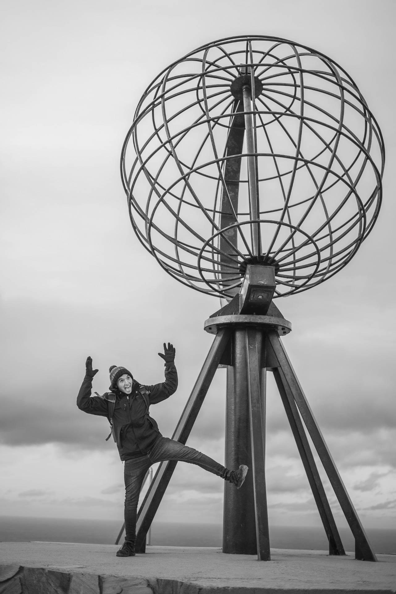 Haciendo el tonto en Nordkapp, Noruega